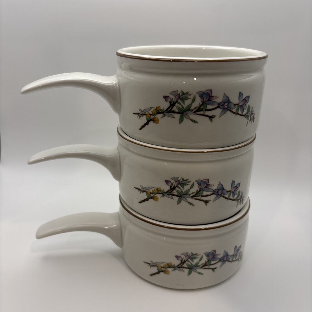 Citation Stoneware WOODHILL 4 3/8" Handled French Onion Soup Bowls - Set of 3 - Picture 2 of 7